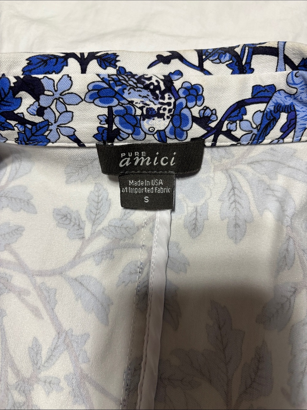 Pure Amici Women's Blue & White Floral Blazer